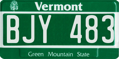 VT license plate BJY483