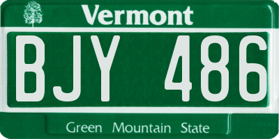 VT license plate BJY486