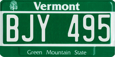 VT license plate BJY495