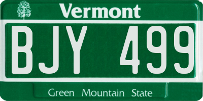 VT license plate BJY499