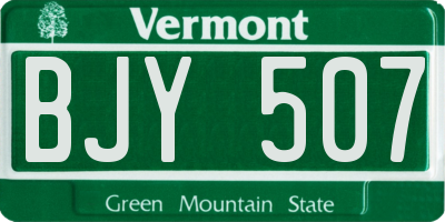 VT license plate BJY507