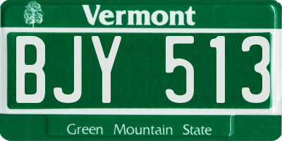 VT license plate BJY513