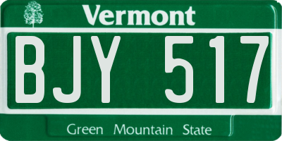 VT license plate BJY517