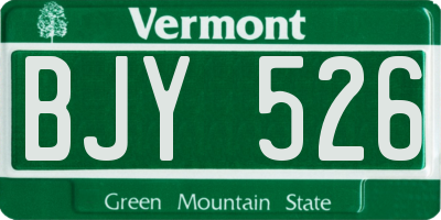 VT license plate BJY526