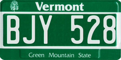 VT license plate BJY528