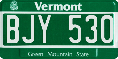 VT license plate BJY530