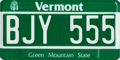 VT license plate BJY555