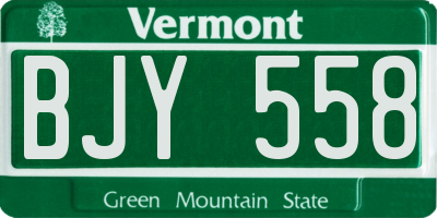 VT license plate BJY558