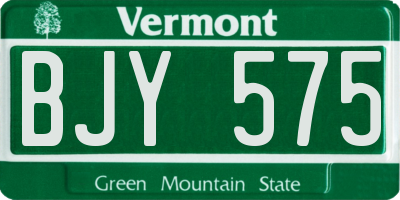 VT license plate BJY575