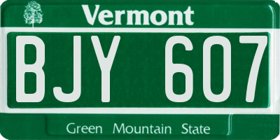 VT license plate BJY607
