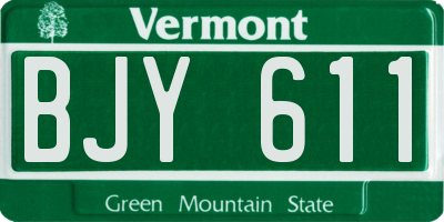 VT license plate BJY611