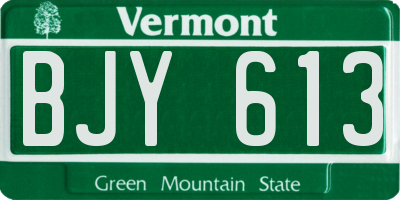 VT license plate BJY613
