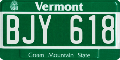 VT license plate BJY618