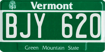 VT license plate BJY620