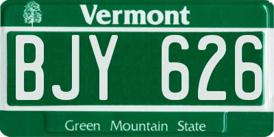 VT license plate BJY626
