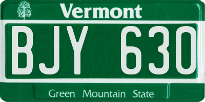 VT license plate BJY630