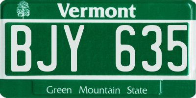 VT license plate BJY635