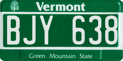 VT license plate BJY638
