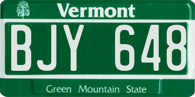 VT license plate BJY648