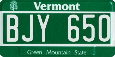 VT license plate BJY650
