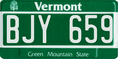VT license plate BJY659