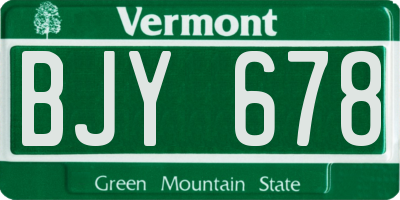 VT license plate BJY678