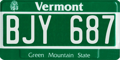VT license plate BJY687