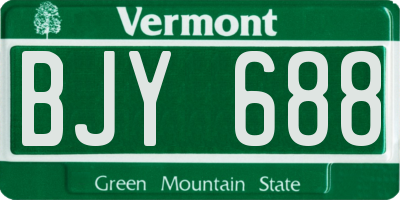 VT license plate BJY688