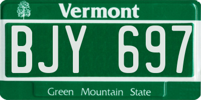 VT license plate BJY697