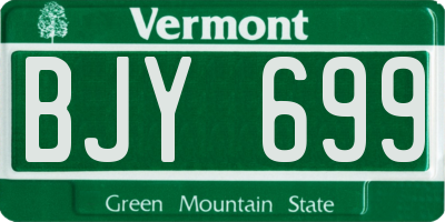 VT license plate BJY699