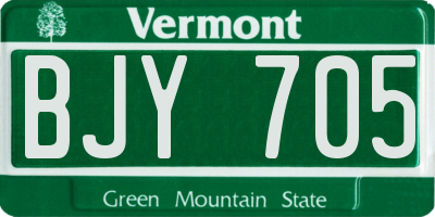 VT license plate BJY705