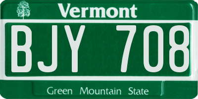 VT license plate BJY708