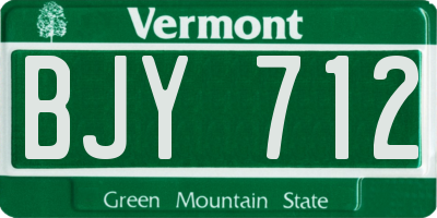VT license plate BJY712
