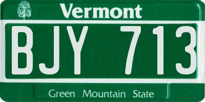 VT license plate BJY713