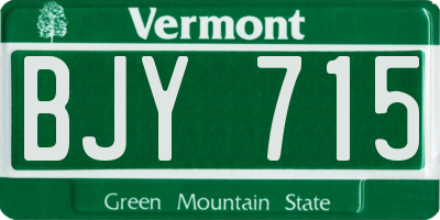 VT license plate BJY715