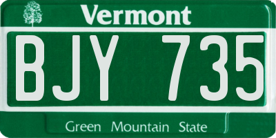 VT license plate BJY735