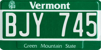 VT license plate BJY745