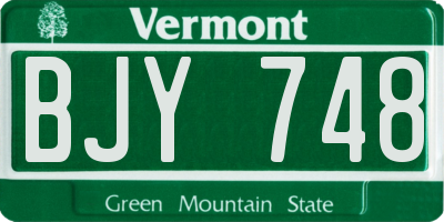 VT license plate BJY748