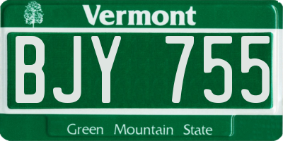 VT license plate BJY755