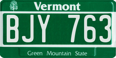 VT license plate BJY763