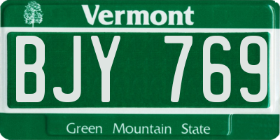 VT license plate BJY769