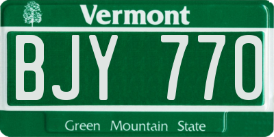 VT license plate BJY770