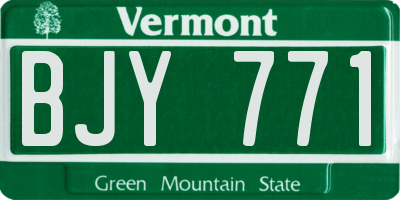 VT license plate BJY771