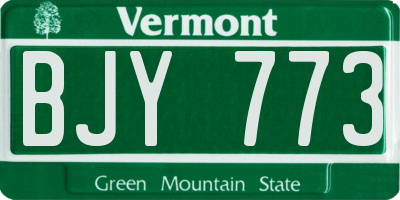 VT license plate BJY773