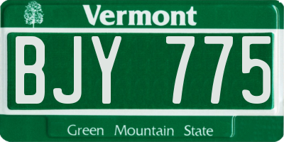 VT license plate BJY775