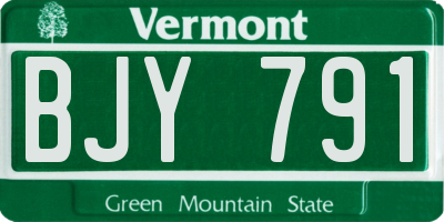 VT license plate BJY791
