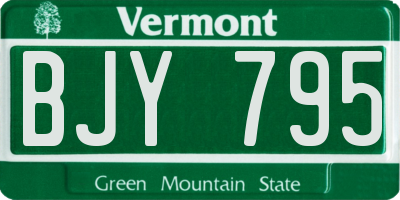 VT license plate BJY795