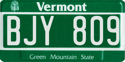 VT license plate BJY809