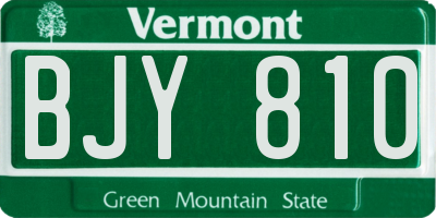 VT license plate BJY810