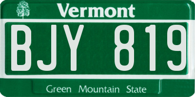 VT license plate BJY819